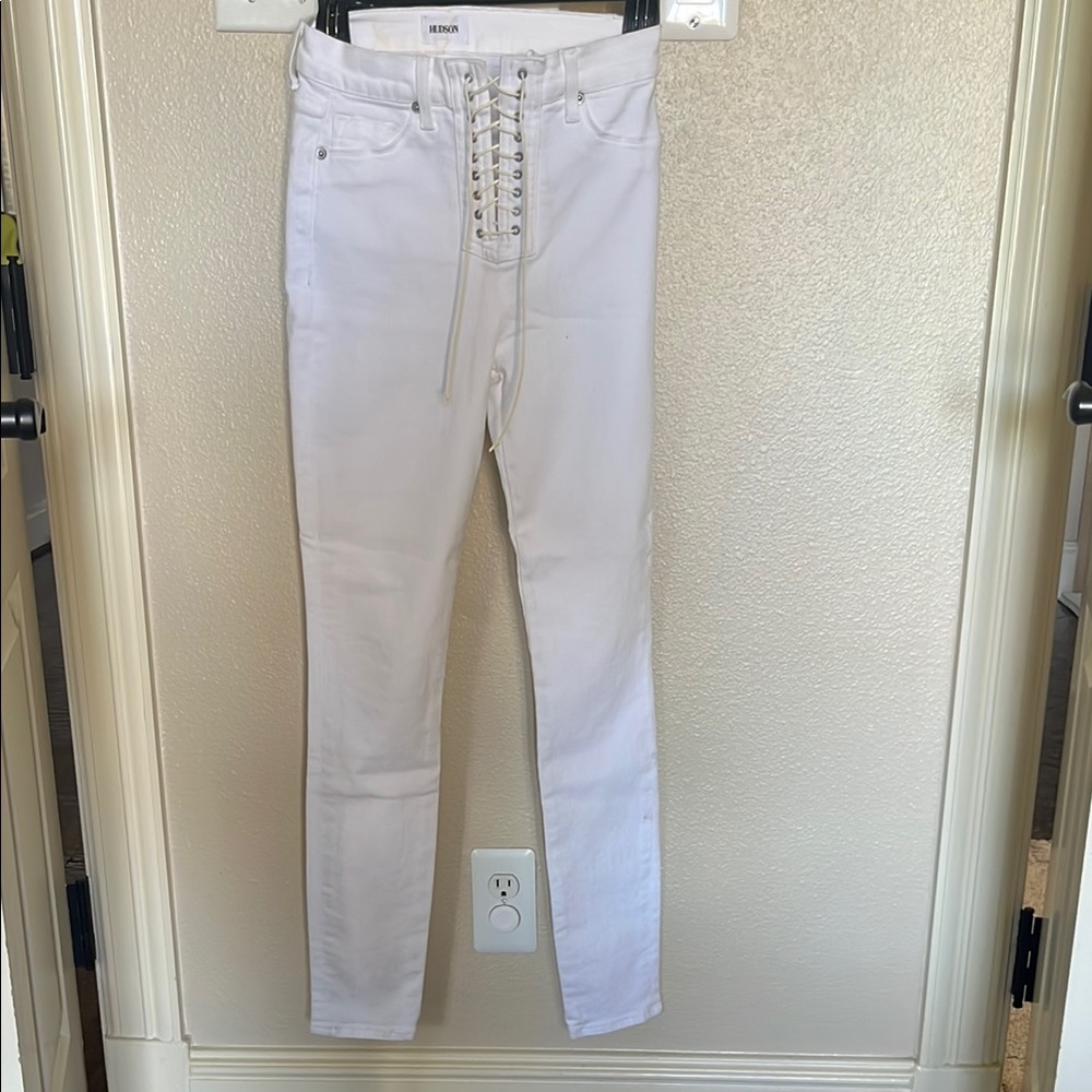 Hudson Jeans White Lace-Up Women's Jeans